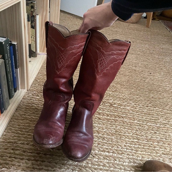 Frye western midcalf boots in oxblood red - Picture 3 of 14
